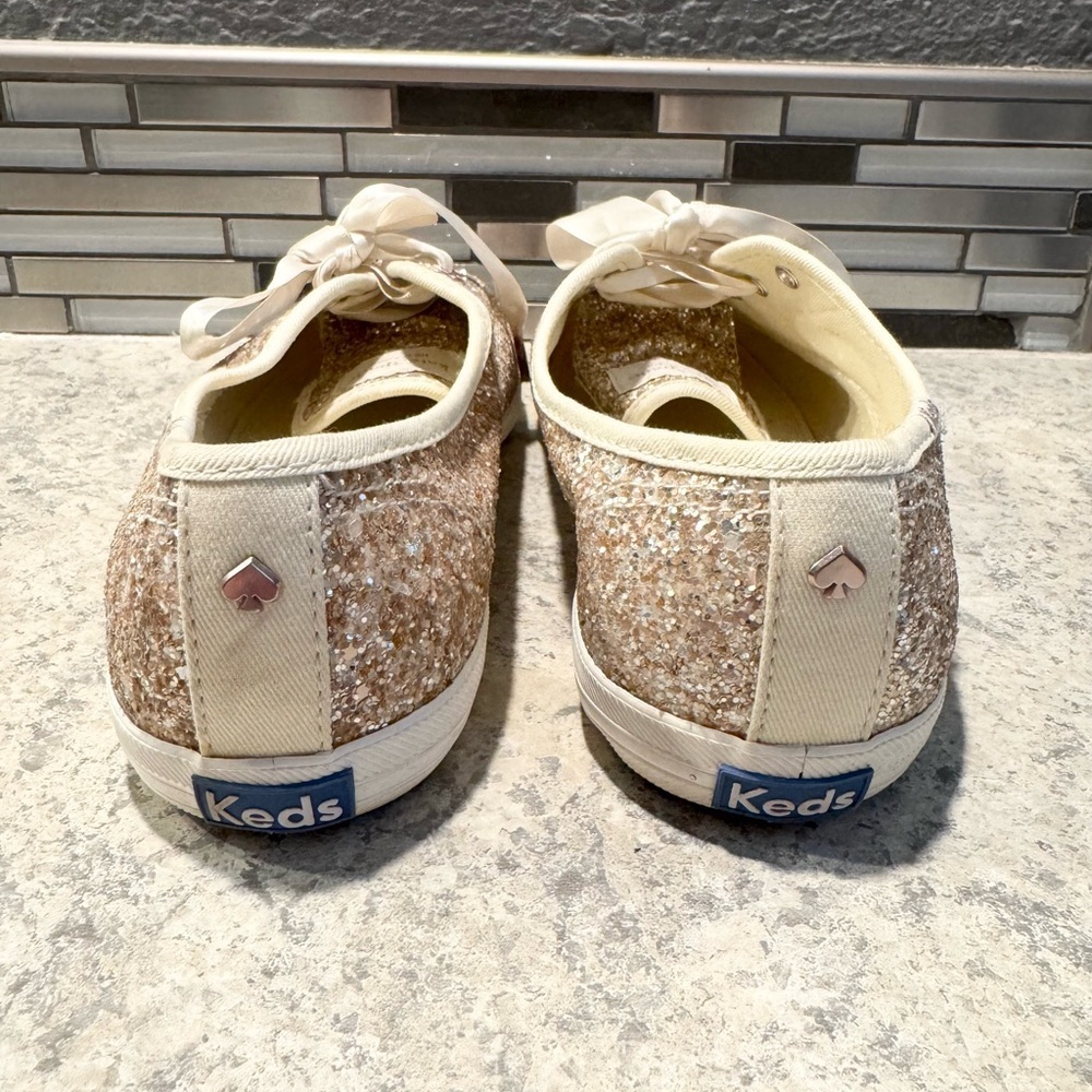 Keds X Kate Spade New York Champion Glitter Sneakers Size 9 Bridal Wedding Shoes - Picture 6 of 9